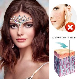 Autocollants de tatouage sirène en strass, imperméables, en cristal, pour peinture faciale, décalcomanies corporelles temporaires pour fêtes et festivals - Product Image 2