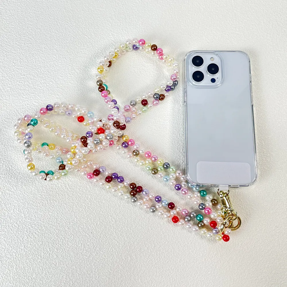 Matte Acrylic Universal Adjustable Phone Lanyard Case Lanyard Necklace mobile phone strap With Crossbody Patch