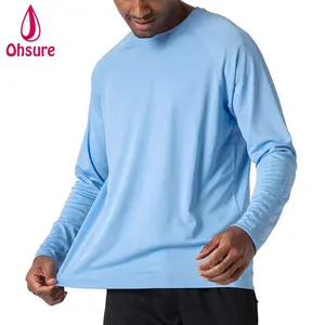 T-shirt de compression à manches longues pour hommes, vêtement de course à pied, séchage rapide, col en O, coupe décontractée