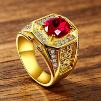 Edelstahl Unisex-Ring im Luxus-Vintage-Design mit Zirkonia, galvanisiert, Verlobungsgeschenk, grenzüberschreitendes Produkt