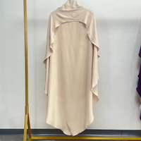 Sharut 20205 Nouveau Niqab Voile de Haute Qualité pour Femmes Musulmanes Pudiques, Hijab de Prière Long, Jilbab avec Attache Arrière, Hijab Jazz Crêpe Khimar