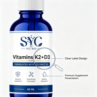 Produit de Soutien Quotidien à la Vitalité avec 200mcg de K2 et 250mcg de D3 dans de l'huile de coco pour le soutien osseux et immunitaire 15 Premium Pro Result