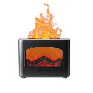 Penjualan laris mesin penyebar simulasi minyak esensial aromaterapi ultrasonik portabel Mini pelembap api api gunung berapi untuk rumah