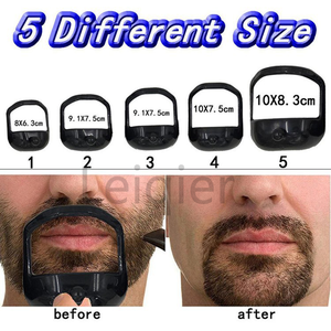Logo personnalisé <span class=keywords><strong>Barbe</strong></span> Toilettage Set Visage Outil de coiffure avec modèles transparents pour Barbiche et Moustache Guide de coupe - Product Image 3