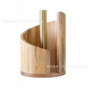 Wooden Tissue Holder Toilet <b>Paper</b> Holder Round Base Multi Function Home Storage <b>Kitchen</b> Decorative Item - Product Image 3