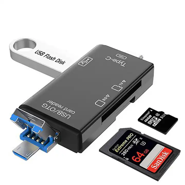6 in 1 High-Speed Type C Micro USB 2.0 to SD TF Memory Card Reader OTG Adapter for Mobilephone Pc Audio & Video Accessories