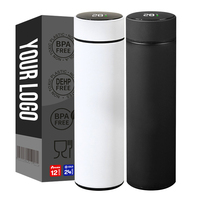 Flacons promotionnels en acier inoxydable personnalisés en gros tasse 500ml bouteilles d'eau intelligentes isolées avec logo personnalisé