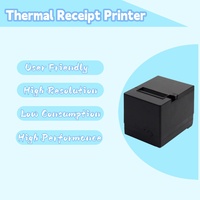 Sistema de Impresora Térmica de Recibos POS de Alta Velocidad de 80 mm, Impresora Térmica de Recibos POS de Escritorio con Cortador Automático, Interfaz USB LAN