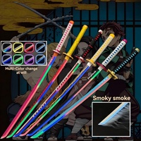 Nouveauté, vente flash, épée en bois Demon Slayer de 104 cm, avec spray LED lumineux, plusieurs couleurs, épées en bambou de samouraï japonais, jouets