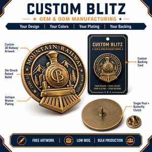 Juego de Insignias Metálicas Personalizadas de Bronce Antiguo con Diseño 3D para Reconocimiento Corporativo - Product Image 4