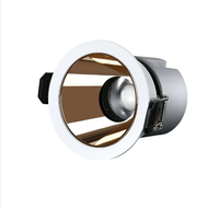 Spot LED encastré anti-éblouissement orientable COB Ra90 en aluminium pour éclairage architectural d'hôtel