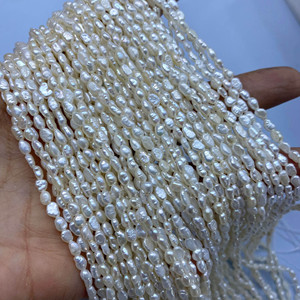 Perle d'acqua dolce barocche più vendute, 2-9 mm, forma irregolare, doppia lucentezza, foro dritto, <span class=keywords><strong>perline</strong></span> sfuse per artigianato - Product Image 3