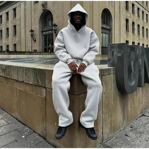 Factory Direct Selling 3D Embroidered Heavyweight <b>Fleece</b> Oversized Pullover Hoodie for <b>Men</b> with Drop Shoulder and Boxy Fit - Product Image 3