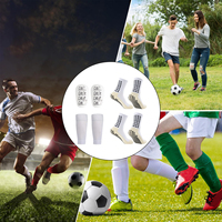 Protège-tibias de football pour adulte avec chaussettes, mini-guêtres antidérapantes, chaussettes de sport en polyester à fermeture par tirette pour une protection optimale