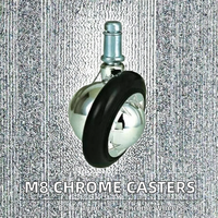 Rouleaux de meubles de chaise pivotante Chrome M8 roues de roulettes à bords biseautés pour hôtels