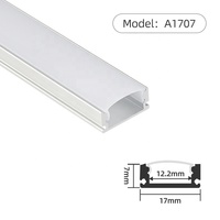 Profilé en Aluminium Sur Mesure pour Bande LED 17x7mm, Canal LED Encastré avec Diffuseur Blanc Noir