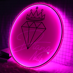 Enseigne murale ronde lumineuse à LED avec contrôle par application et couleurs personnalisables pour affichage de marque en intérieur sur bureau - Product Image 4