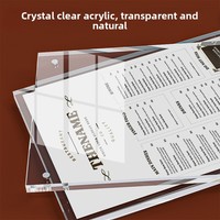 Support de table en acrylique imitation bois de hêtre A4/A5 avec aimant puissant, double face, carte transparente personnalisable