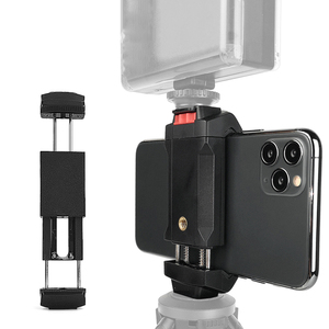 คลิปหนีบโทรศัพท์มือถือแบบยืดหดได้ 65-185 มม. พร้อมฐานตั้งกล้องแบบ Hot Shoe สำหรับแท็บเล็ตและโทรศัพท์มือถือทั่วไป ที่ยึดแบบสปริงพลาสติก - Product Image 6