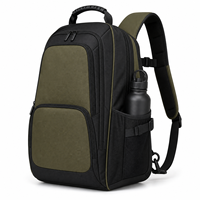 Sac à dos de sport décontracté vert olive, léger, pour raquette de pickleball, avec poche en filet pour bouteille et bretelles rembourrées