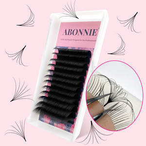 Abonnie 003 007 J Cc Dd L M Easy Fan Extensión de pestañas Venta al por mayor Cachemira Easy Fan Lash Extension Bandejas Matte Black Easy Fanning - Product Image 3