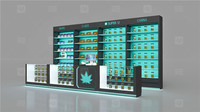 Vitrine de Présentation Personnalisée pour Articles de Vape et Fumeur, Cabinet d'Exposition pour Dispensaire de Tabac en Feuilles, Comptoir en Verre, Conception de Kiosque de Centre Commercial sur Mesure
