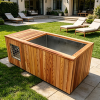 Baignoire Spa Moderne Écologique en Bois et Acier Inoxydable Cèdre Rouge 304SS pour Hôtel, Utilisation Extérieure Personnalisée