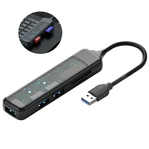 Vendita calda 5 in 1 adattatore Multi porte con USB 3.0 2.0 porta USB A Dock SD TF Card Reader Connector HUB