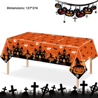 Nouvelle nappe décorative en plastique à thème toile d'araignée pour fête d'Halloween transfrontalière