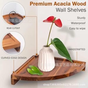 Solid wood corner storage <b>rack</b> for entryway, condiments, <b>kitchen</b>, bathroom, and multi-tiered home storage <b>rack</b> - Product Image 3
