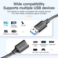 Cable de Extensión USB 3.0 Mindpure Macho a Hembra de 5 Gbps, Cable Extensor con Trenzado de PVC para Computadora Portátil, PC, Concentrador USB, Cámara Web, Ratón, Teclado