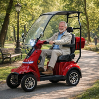 Scooter électrique EEC COC 1000W, mobilité électrique, 60V 20AH, 25KM/H, 4 roues, suspension intégrale, batterie amovible, housse de pluie, pour personnes âgées