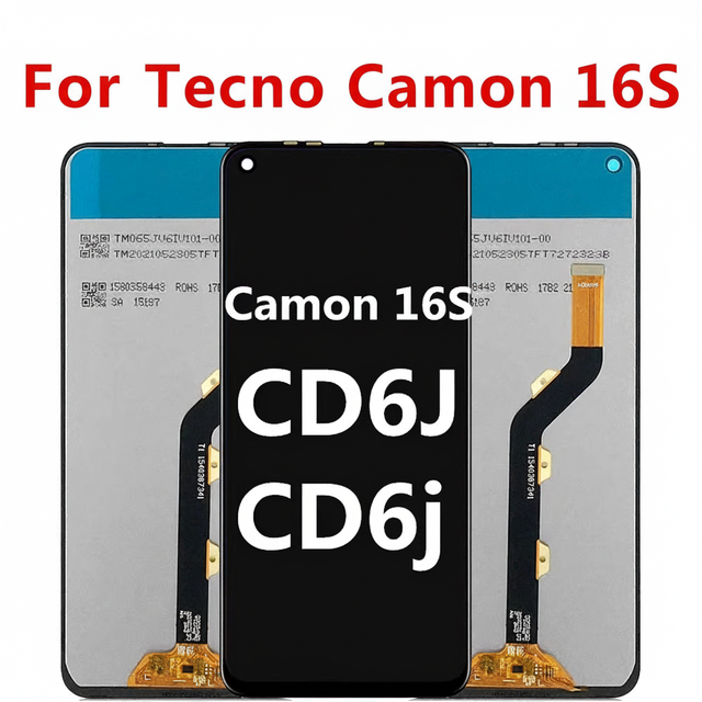 Mobile Phone LCDs for Tecno Camon 16s CD6J Lcd Screen Replacement for Tecno Camon 16s  Display Pantalla Digitizer