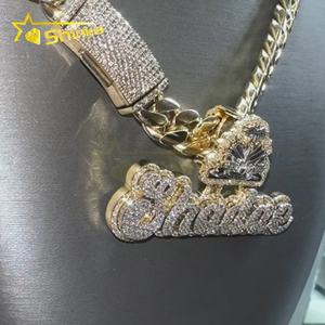 Liontin nama Mossanite liontin Iced Out VVS Moissanite liontin huruf perak 925 perhiasan Hip Hop berlapis emas - Product Image 2