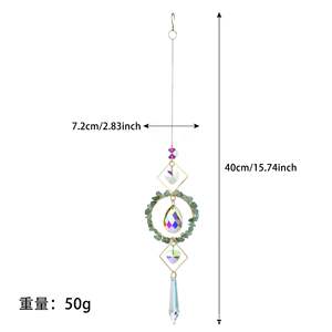 Attrape-soleil en cristal naturel, créateur d'arc-en-ciel, cercle en cristal suspendu avec prisme décoratif arc-en-ciel - Product Image 5