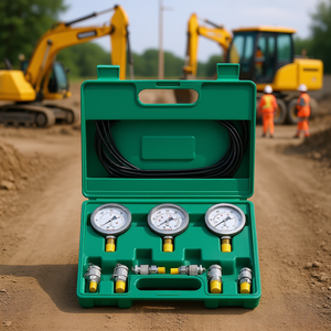 Juego de manómetros de presión hidráulica Vevor, 3 manómetros, 6 acoplamientos para excavadora, tractor, maquinaria de construcción - Product Image 2