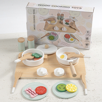 Ensemble de cuisine en bois Montessori Letop pour enfants, jeu de simulation de cuisine avec ustensiles et aliments pour tout-petits, 18 pièces