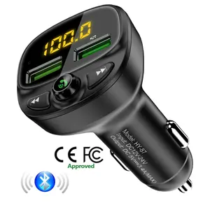 Free Shipping 1 Sample OK CE FCC Mini FM Transmitter Car Adapter Charger 2 Port U Disk TF Card MP3 Player Car Multi Charger