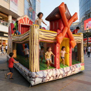 Parcours d'obstacles <span class=keywords><strong>gonflable</strong></span> 3D personnalisé QIQU en PVC Sijia ignifuge pour fête sur le thème des tracteurs, conception remboursable - Product Image 1