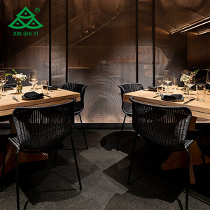 Mejor precio Hotel comercial Sillas de comedor modernas Cuero Acero Restaurante Bar Café Panel sólido Banco Sofá Cabina Banco - Product Image 4