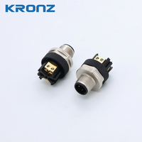 Connecteur à vis IP67 mâle 4 broches à code A KRONZ M12 en alliage et ABS, prise de sortie double câble industrielle, séparateur en Y