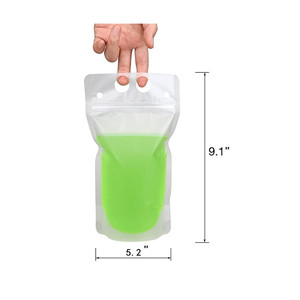 Bolsas de plástico transparente para bebidas, pajita y bolsas de zumo con orificio para mano, embalaje para bebidas frías y calientes, de fábrica - Product Image 3