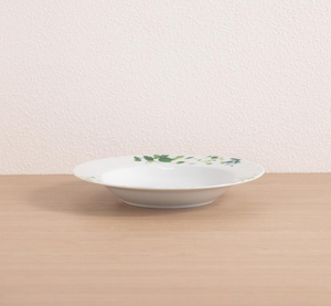 Juego de vajilla de cerámica con hojas verdes frescas, plato y tazón con estampado botánico en acuarela para primavera, hogar, cocina, hotel, restaurante, venta al por mayor - Product Image 3