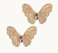 Accessoires de décoration de chaussures pour femmes, strass, papillons 3D multicolores, appliques florales