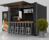 Café Conteneur Modulaire Préfabriqué Amovible d'Extérieur, Kiosque de Magasin Conteneur, Restaurant Conteneur avec Salle de Bain