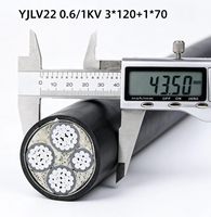 Câble d'alimentation blindé en acier avec gaine en PVC isolé en XLPE, aluminium, YJLV22 0.6/1KV 3*120+1*70