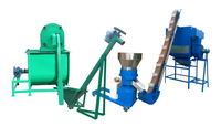 Ligne de production de granulés d'aliments pour volailles 500 kg/h, moteur électrique/diesel, machine de fabrication d'aliments pour bétail en fonte pour ferme avicole sur mesure