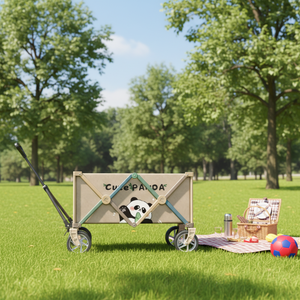 Robuuste, all-terrain 600D Oxford draagbare opvouwbare campingbank, transportkar, opbergwagen voor buitenpicknicks en stranden - Product Image 1