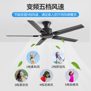 <b>Ceiling</b> <b>Fan</b> With Iron Blades No Light DC Motor <b>Remote</b> <b>Control</b> Energy Saving For Living Room And Study - Product Image 4