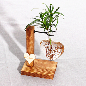 <span class=keywords><strong>Pot</strong></span> de fleur transparent décor à la maison plantes salon support Vertical <span class=keywords><strong>en</strong></span> bois Vase <span class=keywords><strong>en</strong></span> <span class=keywords><strong>verre</strong></span> hydroponique <span class=keywords><strong>en</strong></span> forme de coeur - Product Image 4